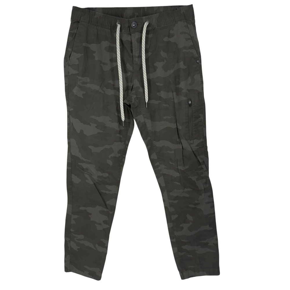 Vuori Men's Ripstop Climber Pants Medium 33x29 Camo Green Drawstring Elastic